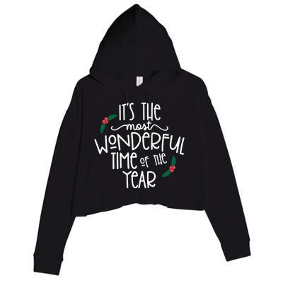 Its The Most Wonderful Time Of The Year Christmas Crop Fleece Hoodie