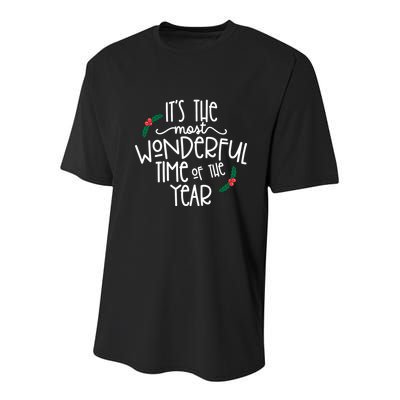 Its The Most Wonderful Time Of The Year Christmas Youth Performance Sprint T-Shirt