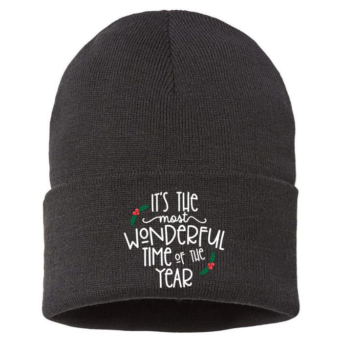 Its The Most Wonderful Time Of The Year Christmas Sustainable Knit Beanie