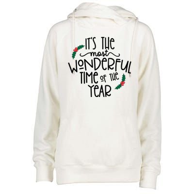 Its The Most Wonderful Time Of The Year Christmas Womens Funnel Neck Pullover Hood