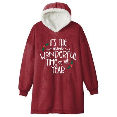 Its The Most Wonderful Time Of The Year Christmas Hooded Wearable Blanket