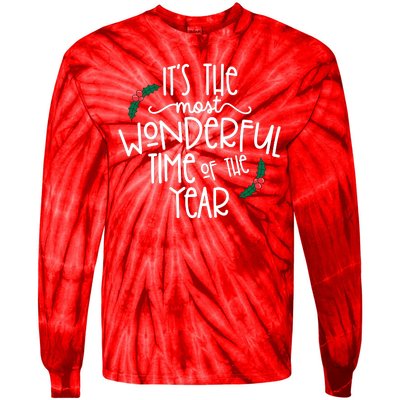 Its The Most Wonderful Time Of The Year Christmas Tie-Dye Long Sleeve Shirt