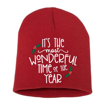 Its The Most Wonderful Time Of The Year Christmas Short Acrylic Beanie