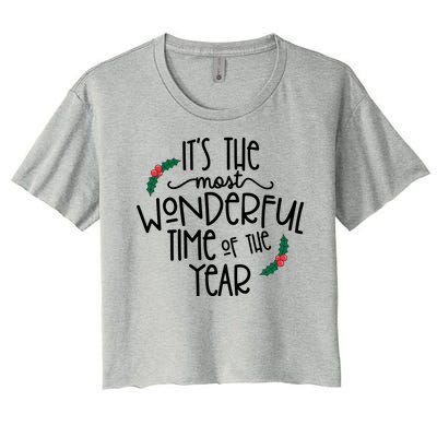 Its The Most Wonderful Time Of The Year Christmas Women's Crop Top Tee