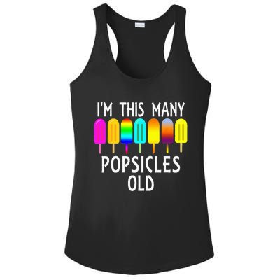 Im This Many Popsicles Old Funny 7th Birthday Popsicle Ladies PosiCharge Competitor Racerback Tank