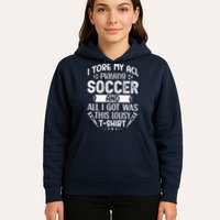 I Tore My Acl Playing Soccer Funny Acl Knee Surgery Recovery Hoodie