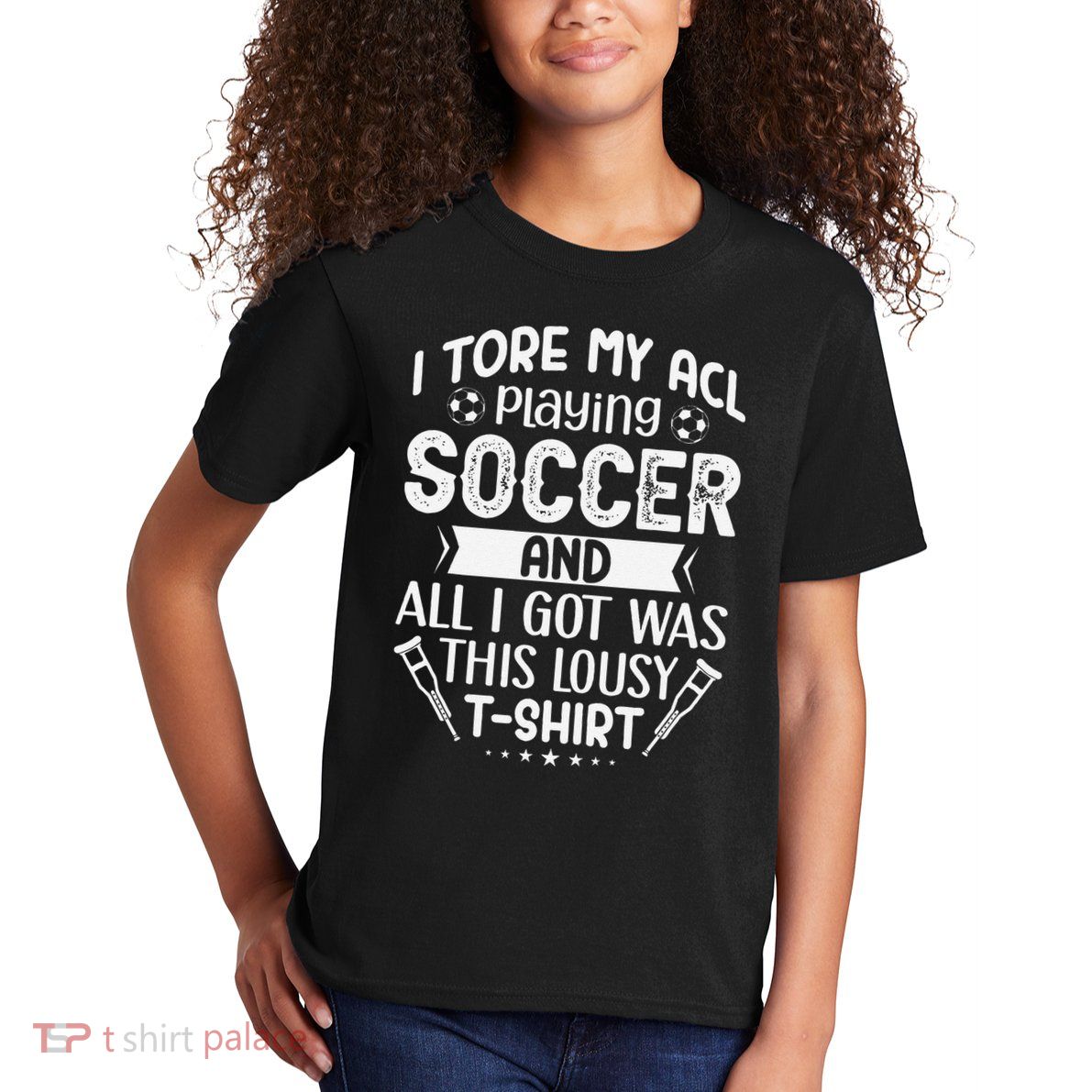I Tore My Acl Playing Soccer Funny Acl Knee Surgery Recovery Kids T-Shirt