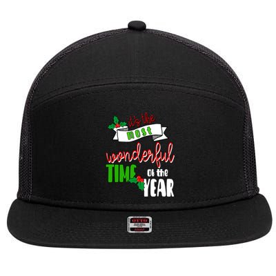 Its The Most Wonderful Time Of The Year Christmas Festive 7 Panel Mesh Trucker Snapback Hat