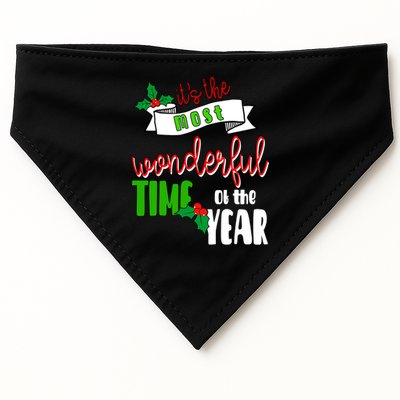 Its The Most Wonderful Time Of The Year Christmas Festive USA-Made Doggie Bandana