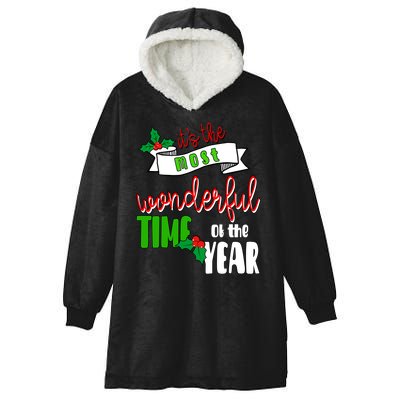 Its The Most Wonderful Time Of The Year Christmas Festive Hooded Wearable Blanket