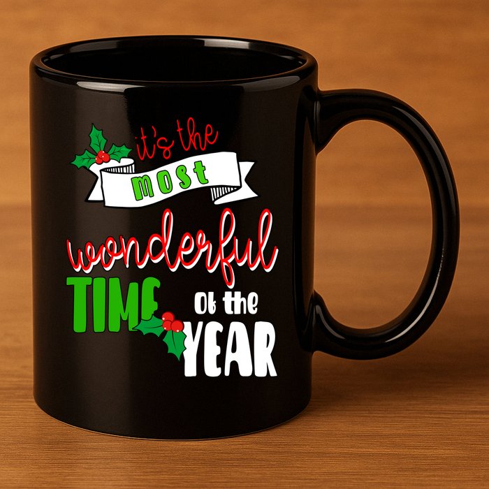 Its The Most Wonderful Time Of The Year Christmas Festive 11oz C Handle Ceramic Mug