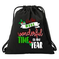 Its The Most Wonderful Time Of The Year Christmas Festive Drawstring Bag