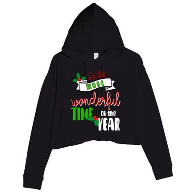 Its The Most Wonderful Time Of The Year Christmas Festive Crop Fleece Hoodie