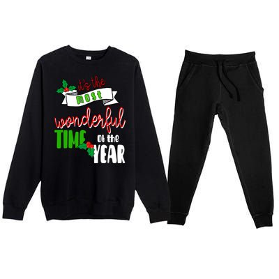 Its The Most Wonderful Time Of The Year Christmas Festive Premium Crewneck Sweatsuit Set