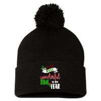 Its The Most Wonderful Time Of The Year Christmas Festive Pom Pom 12in Knit Beanie