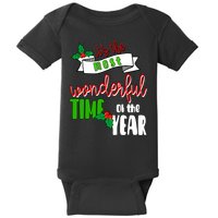Its The Most Wonderful Time Of The Year Christmas Festive Baby Bodysuit