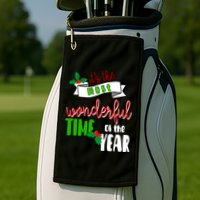Its The Most Wonderful Time Of The Year Christmas Festive Golf Towel