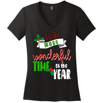 Its The Most Wonderful Time Of The Year Christmas Festive Women's V-Neck T-Shirt