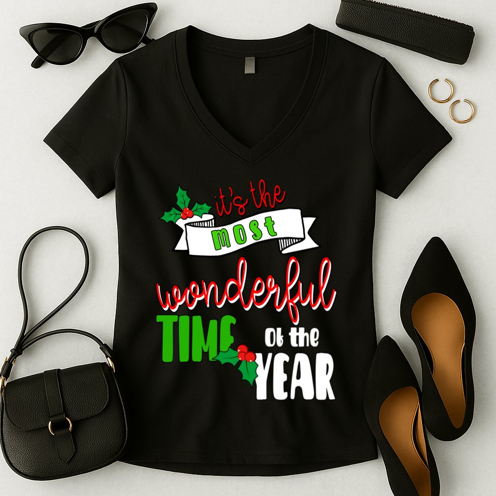 Its The Most Wonderful Time Of The Year Christmas Festive Women's V-Neck T-Shirt