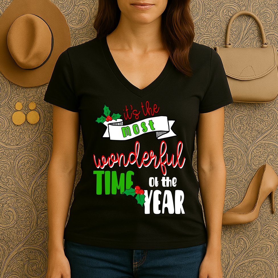Its The Most Wonderful Time Of The Year Christmas Festive Women's V-Neck T-Shirt
