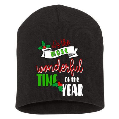 Its The Most Wonderful Time Of The Year Christmas Festive Short Acrylic Beanie