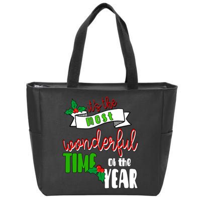 Its The Most Wonderful Time Of The Year Christmas Festive Zip Tote Bag