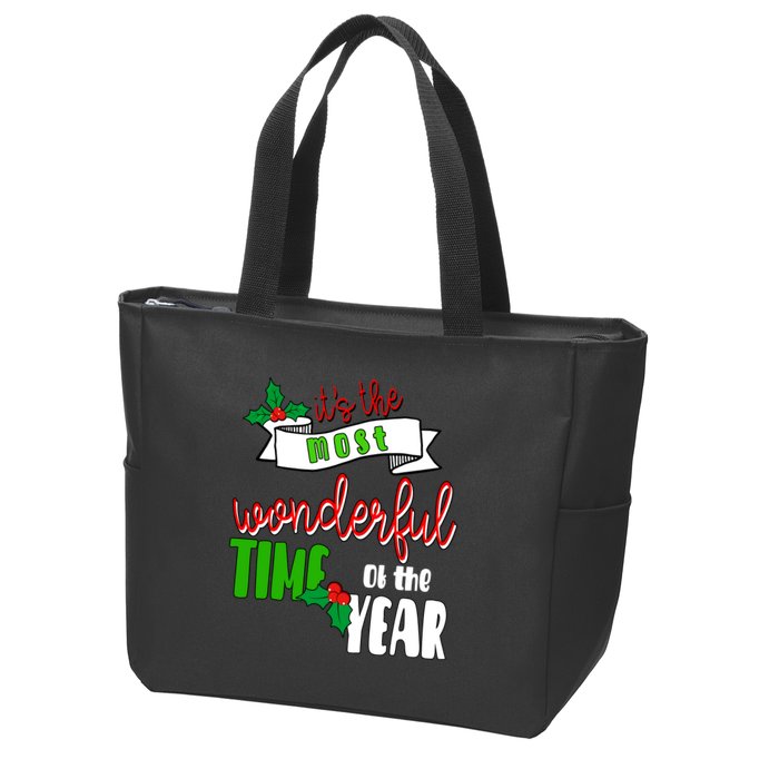 Its The Most Wonderful Time Of The Year Christmas Festive Zip Tote Bag