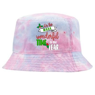 Its The Most Wonderful Time Of The Year Christmas Festive Tie-Dyed Bucket Hat