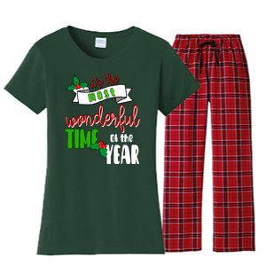 Its The Most Wonderful Time Of The Year Christmas Festive Women's Flannel Pajama Set