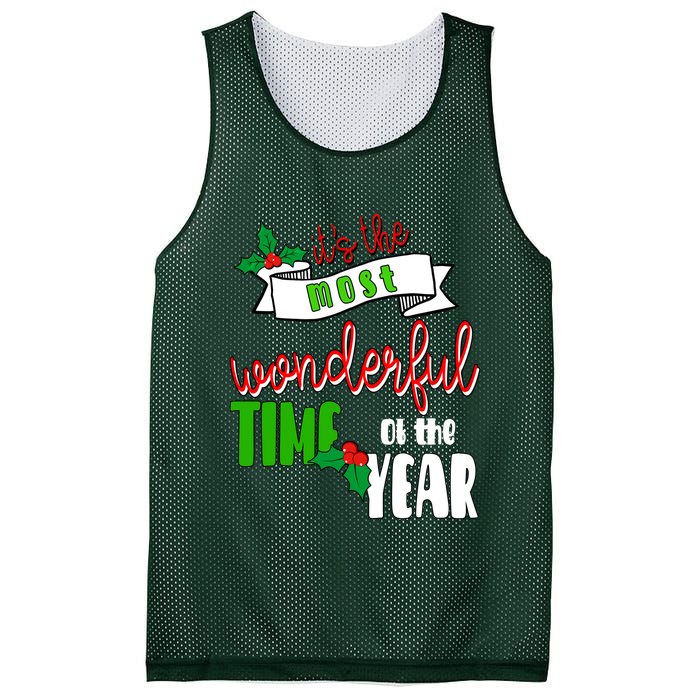 Its The Most Wonderful Time Of The Year Christmas Festive Mesh Reversible Basketball Jersey Tank