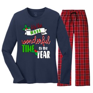 Its The Most Wonderful Time Of The Year Christmas Festive Women's Long Sleeve Flannel Pajama Set 