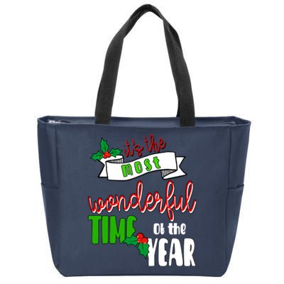 Its The Most Wonderful Time Of The Year Christmas Festive Zip Tote Bag