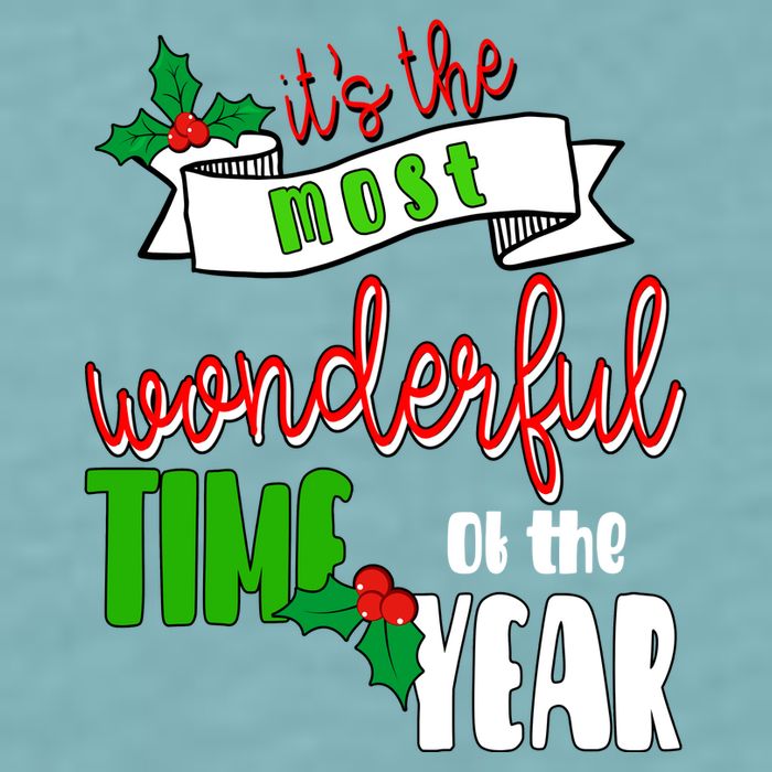 Its The Most Wonderful Time Of The Year Christmas Festive Sueded Cloud Jersey T-Shirt