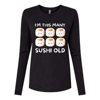 Im This Many Sushi Old Kawaii Sashimi Womens Cotton Relaxed Long Sleeve T-Shirt