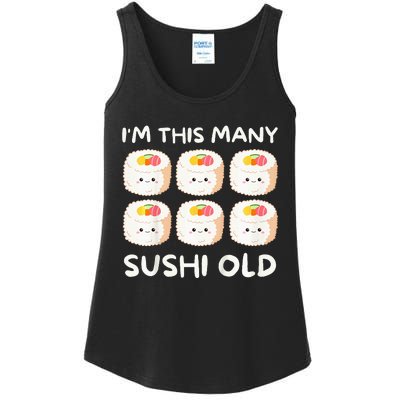 Im This Many Sushi Old Kawaii Sashimi Ladies Essential Tank