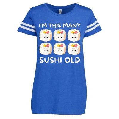 Im This Many Sushi Old Kawaii Sashimi Enza Ladies Jersey Football T-Shirt