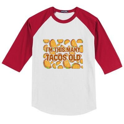 I'm This Many Years Taco Old Lovers Cinco De Mayo Kids Colorblock Raglan Jersey