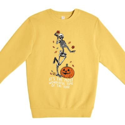 It’S The Most Wonderful Time Of The Year Skeleton Halloween Gift Premium Crewneck Sweatshirt