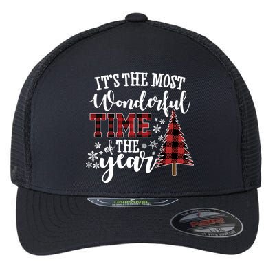 It's The Most Wonderful Time Of The Year Christmas Tree Holiday Flexfit Unipanel Trucker Cap