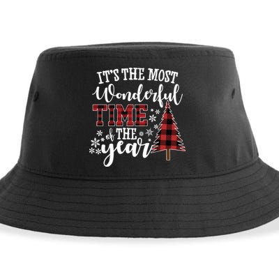 It's The Most Wonderful Time Of The Year Christmas Tree Holiday Sustainable Bucket Hat
