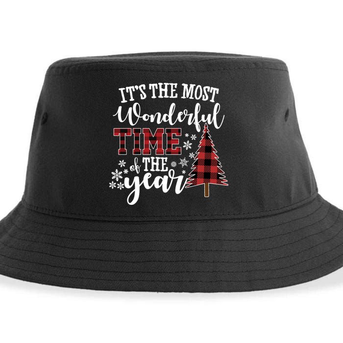 It's The Most Wonderful Time Of The Year Christmas Tree Holiday Sustainable Bucket Hat