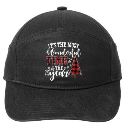 It's The Most Wonderful Time Of The Year Christmas Tree Holiday 7-Panel Snapback Hat