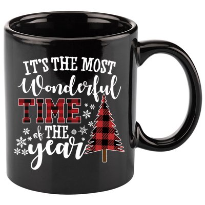 It's The Most Wonderful Time Of The Year Christmas Tree Holiday 11oz C Handle Ceramic Mug