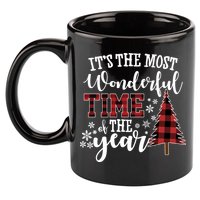 It's The Most Wonderful Time Of The Year Christmas Tree Holiday 11oz C Handle Ceramic Mug