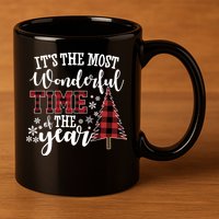 It's The Most Wonderful Time Of The Year Christmas Tree Holiday 11oz C Handle Ceramic Mug