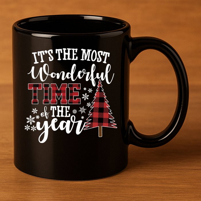 It's The Most Wonderful Time Of The Year Christmas Tree Holiday 11oz C Handle Ceramic Mug