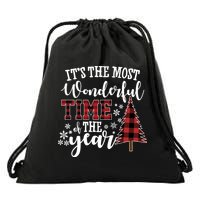 It's The Most Wonderful Time Of The Year Christmas Tree Holiday Drawstring Bag