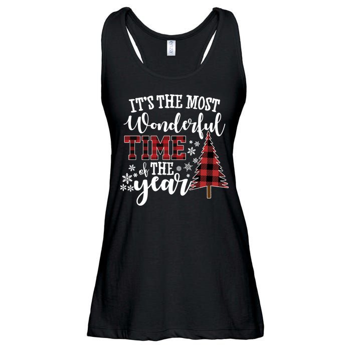 It's The Most Wonderful Time Of The Year Christmas Tree Holiday Ladies Essential Flowy Tank