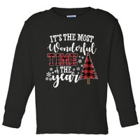 It's The Most Wonderful Time Of The Year Christmas Tree Holiday Toddler Long Sleeve Shirt