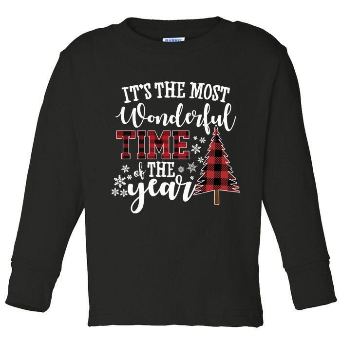 It's The Most Wonderful Time Of The Year Christmas Tree Holiday Toddler Long Sleeve Shirt